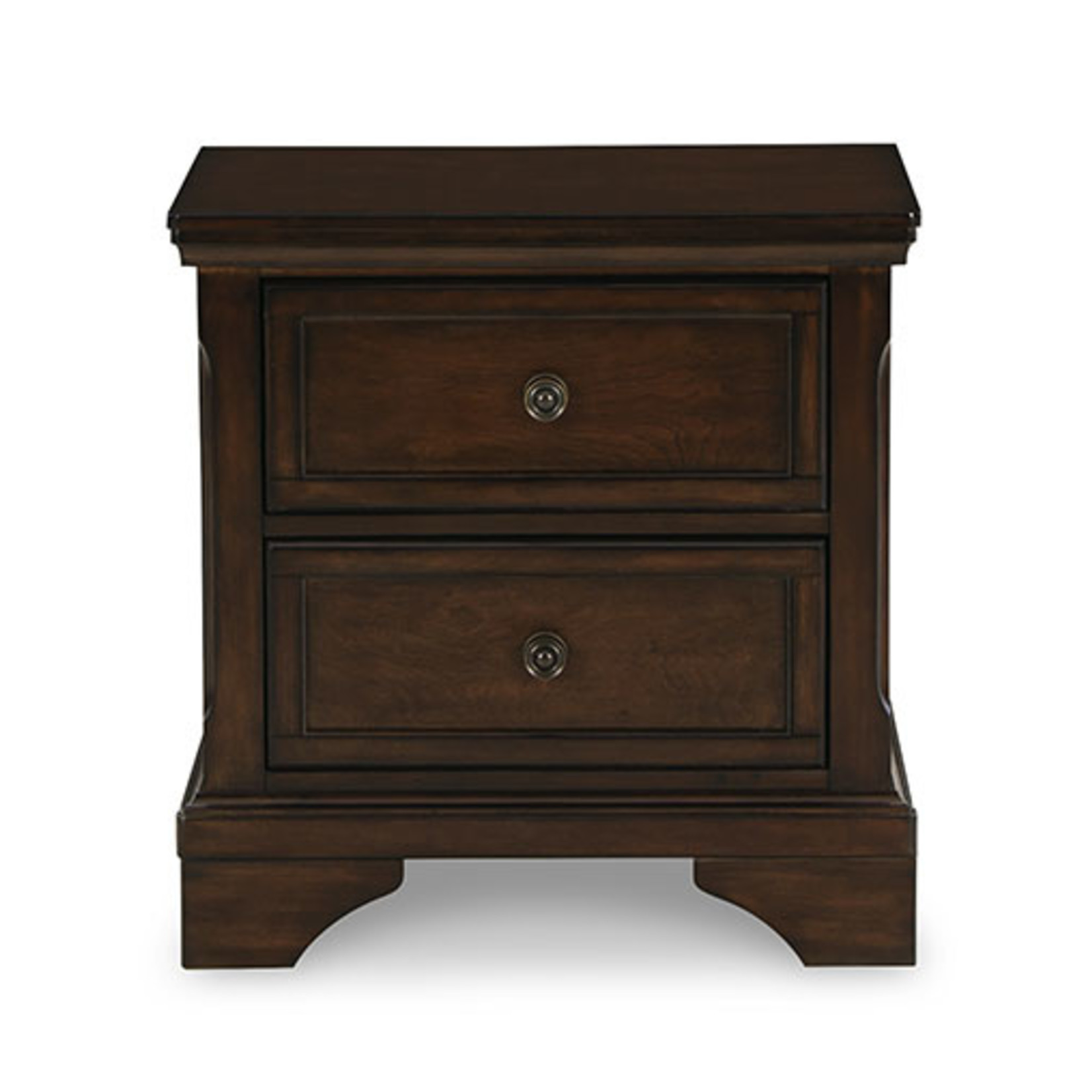 ASHLEY FURNITURE BROOKBAUER  RUSTIC BROWN 2DRAWER NSTAND BY ASHLEY