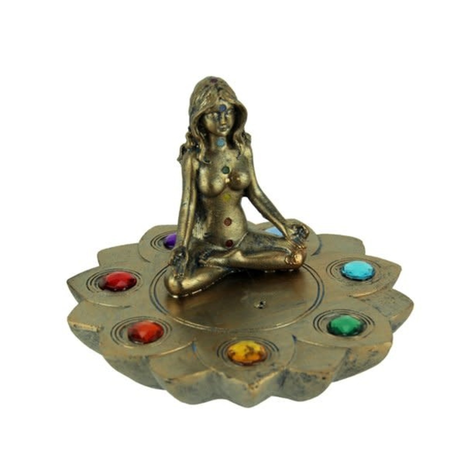FANTASY GIFTS FANTASY CANDLES #2841 Bronze Colored Chakra Stone Incense