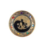 FANTASY GIFTS 7 CHAKRA GOLDEN ROUND INCENSE HOLDER