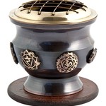 FANTASY GIFTS Screen Charcoal Brass Burner With Coaster