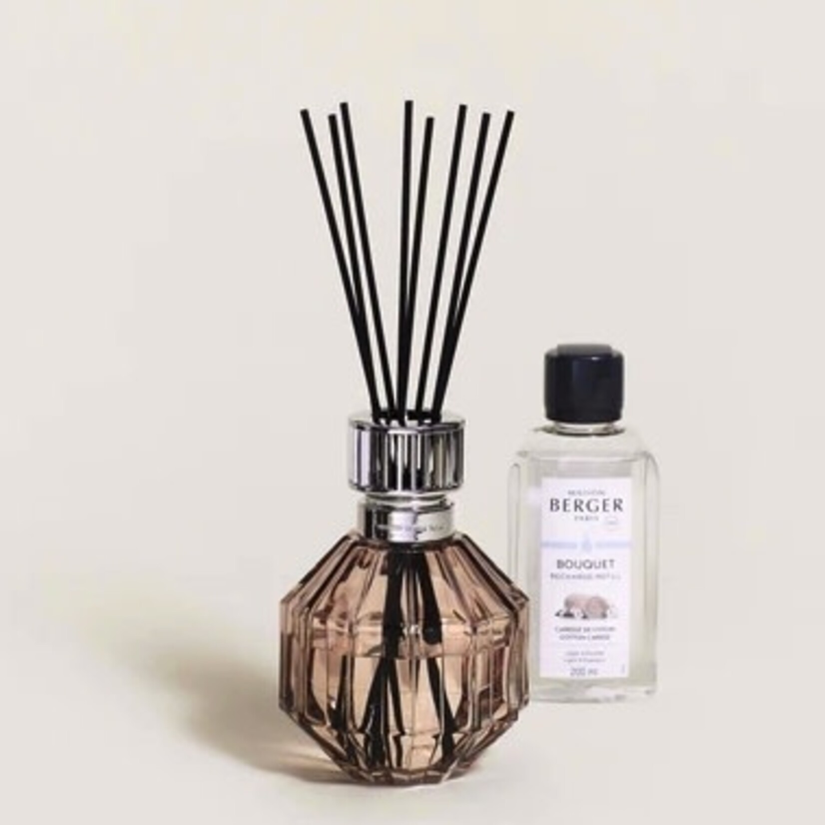 Maison Berger Paris Facette Reed Diffuser Set - Cotton Caress Home Fragrance Beige