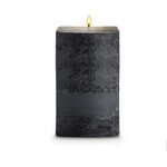 STONE CANDLES STONE PILLAR CANDLE 4.5X9 SQ