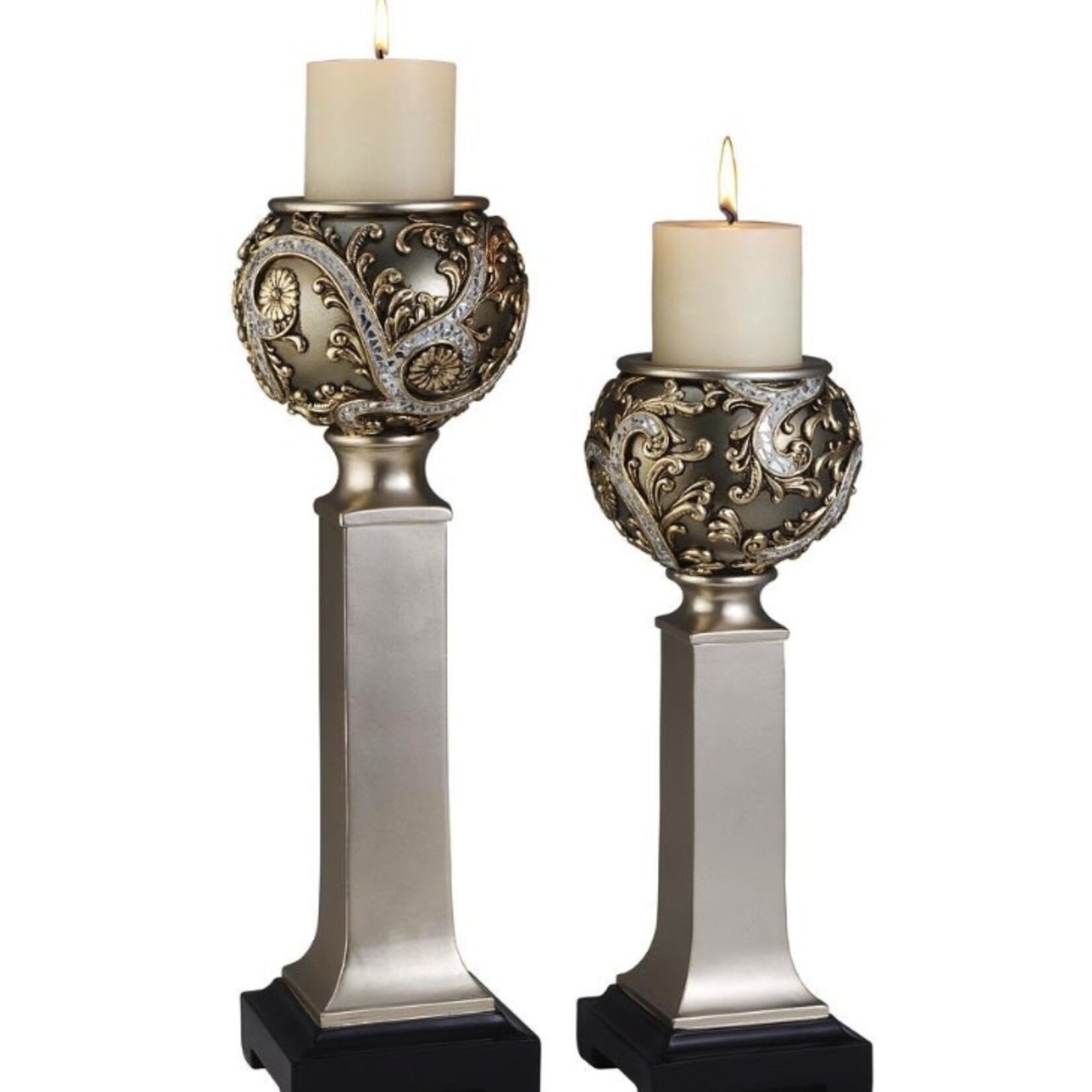 House of Zog Inc. Silver Vine Candleholders, Set of 2