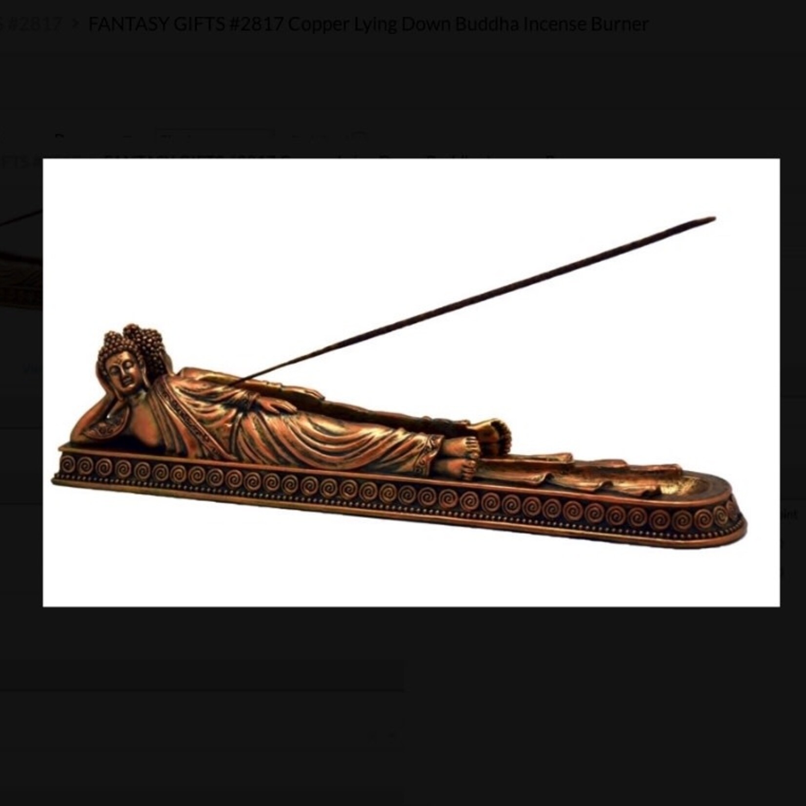 FANTASY GIFTS Buddha Lying Down Incense Burner Copper