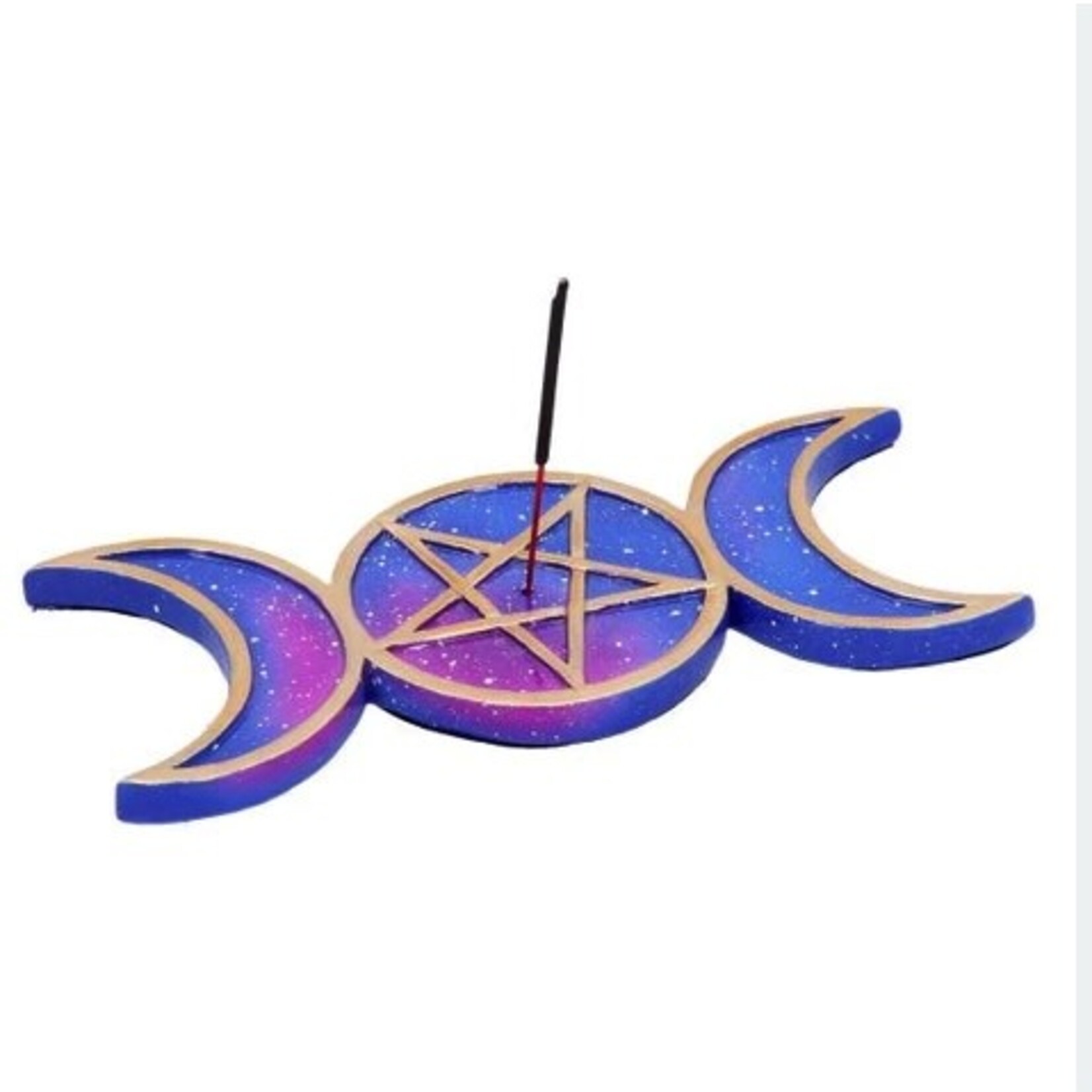 Faire Pentagram and Moon Galaxy Incense Plate