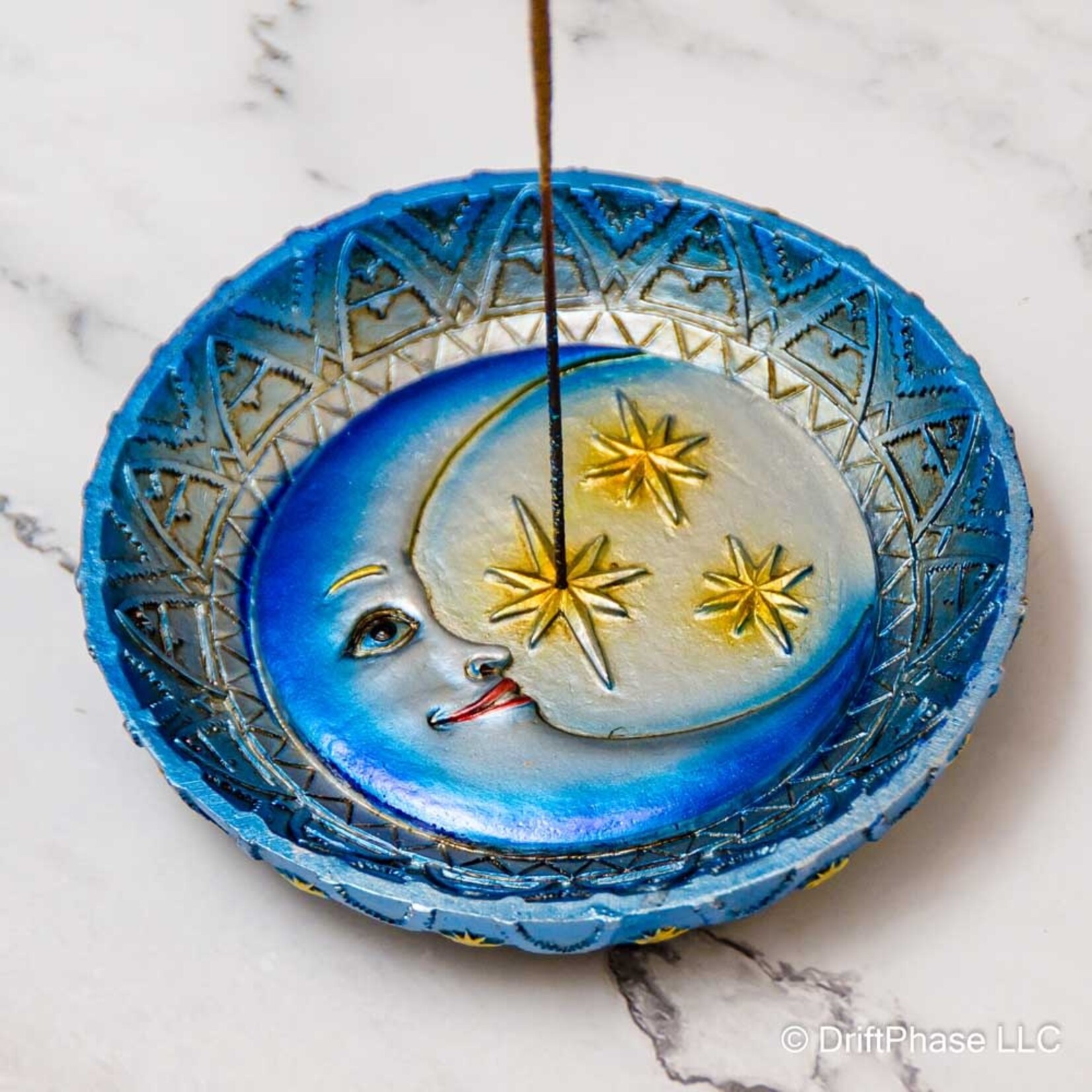 Faire Star & Moon Incense Plate