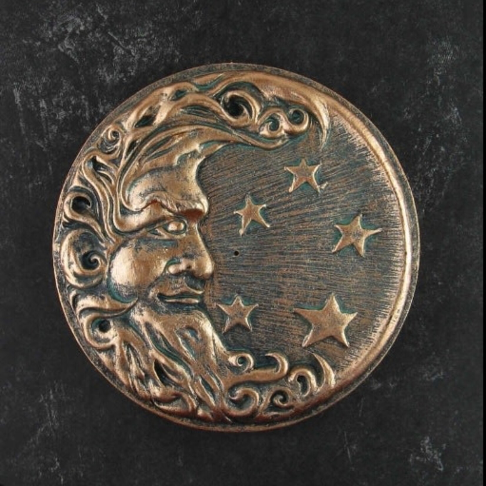 Faire Moon and Stars Incense Burner Bronze