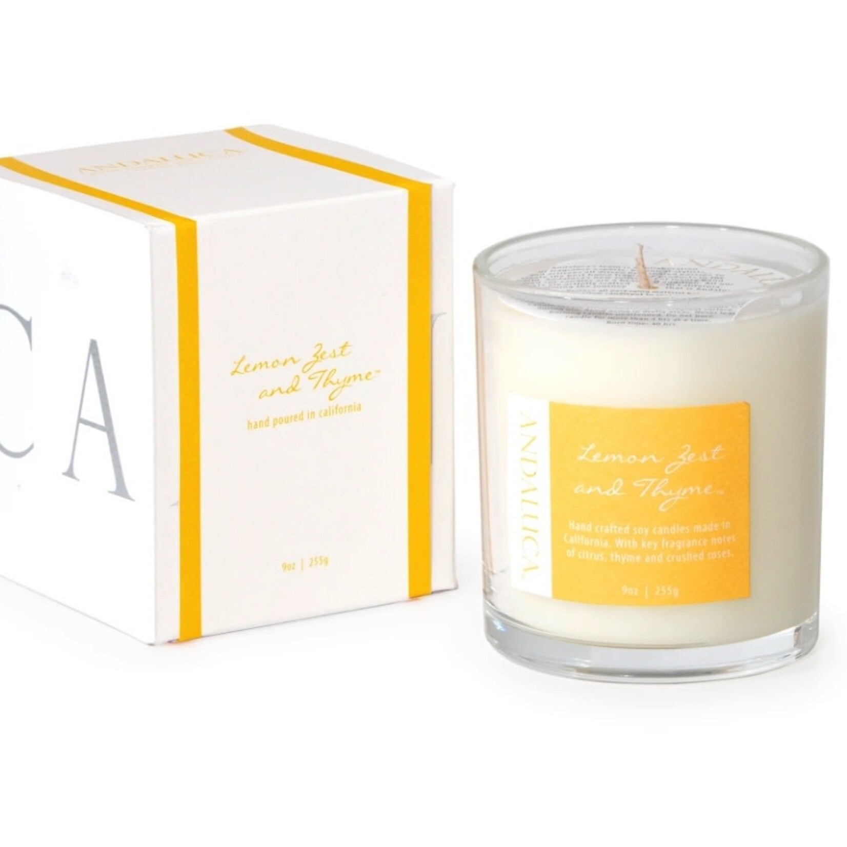 ANDALUCA ANDALUCA 9oz CANDLE LEMON ZEST & THYME