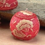 House of Zog Inc. HOZ 3"H Red Lace Ball Candle