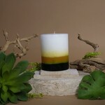 STONE CANDLES Stone Pillar Candle 3X3 Gardenia SQ