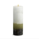 STONE CANDLES STONE PILLAR CANDLE 4X12 GREEN TEA FIG