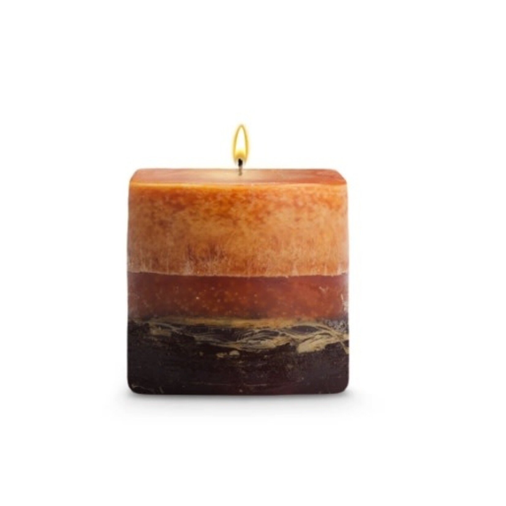 STONE CANDLES Stone Pillar Candle  Mango 3x3 SQ