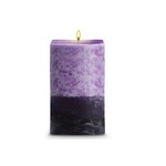 STONE CANDLES STONE PILLAR CANDLE 3X6 LAVENDER SQ