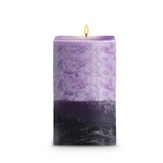 STONE CANDLES STONE PILLAR CANDLE 4.5X9 LAVENDER SQ