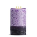 STONE CANDLES STONE PILLAR CANDLE 6X6 LAVENDER