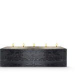 STONE CANDLES STONE PILLAR CANDLE RECTANGLE BLACK BAMBOO