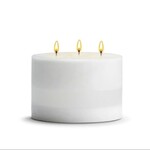 STONE CANDLES STONE PILLAR CANDLES 6X3 WHITE TEA GINGER ROOT