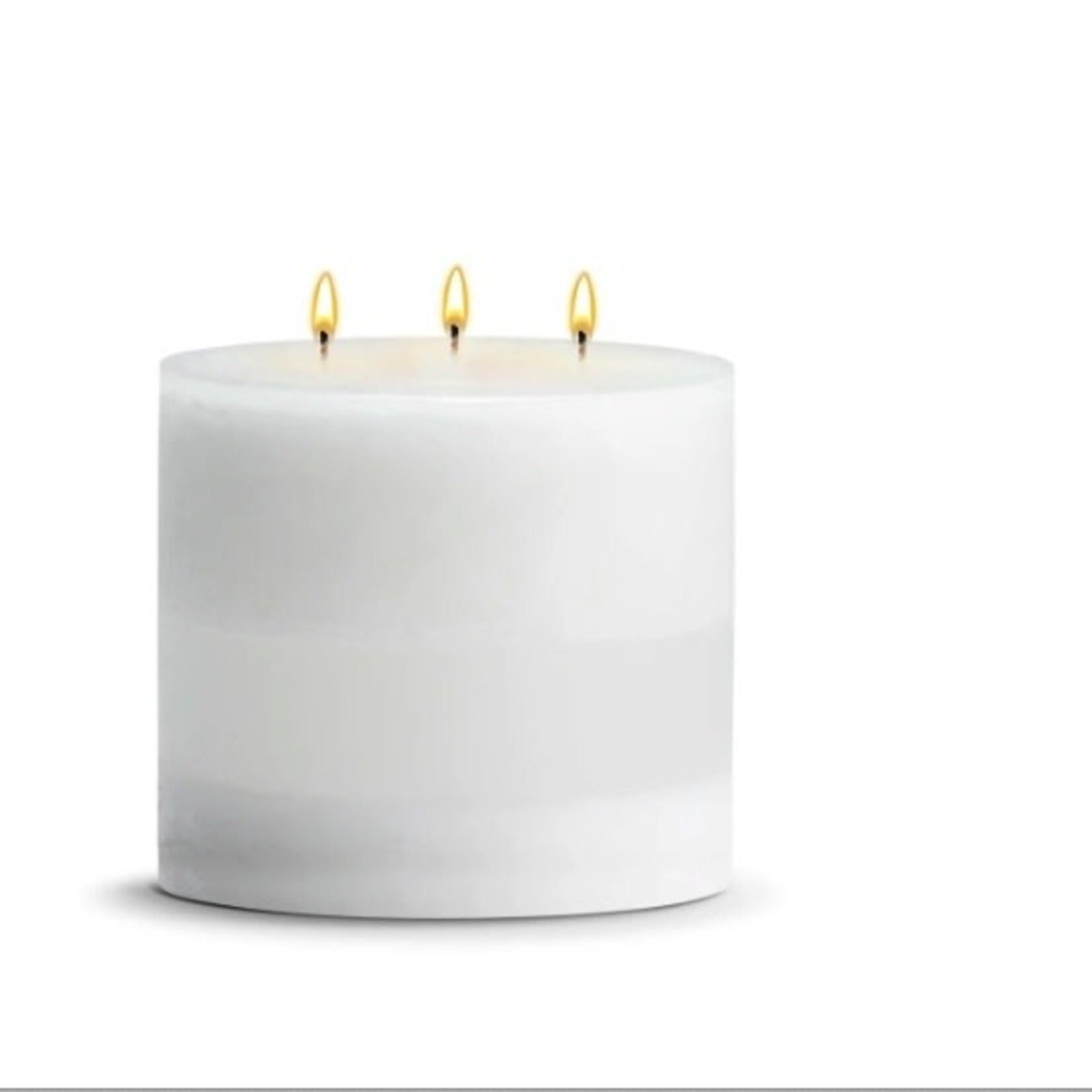 STONE CANDLES STONE PILLAR CANDLE 6X6 WHITE TEA GINGER ROOT
