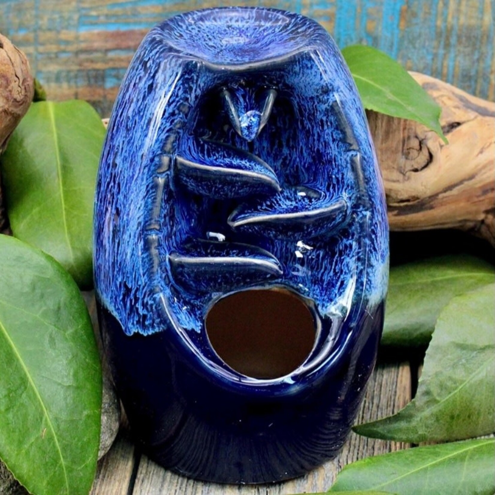 Faire Ceramic Back Flow Incense Burner Blue