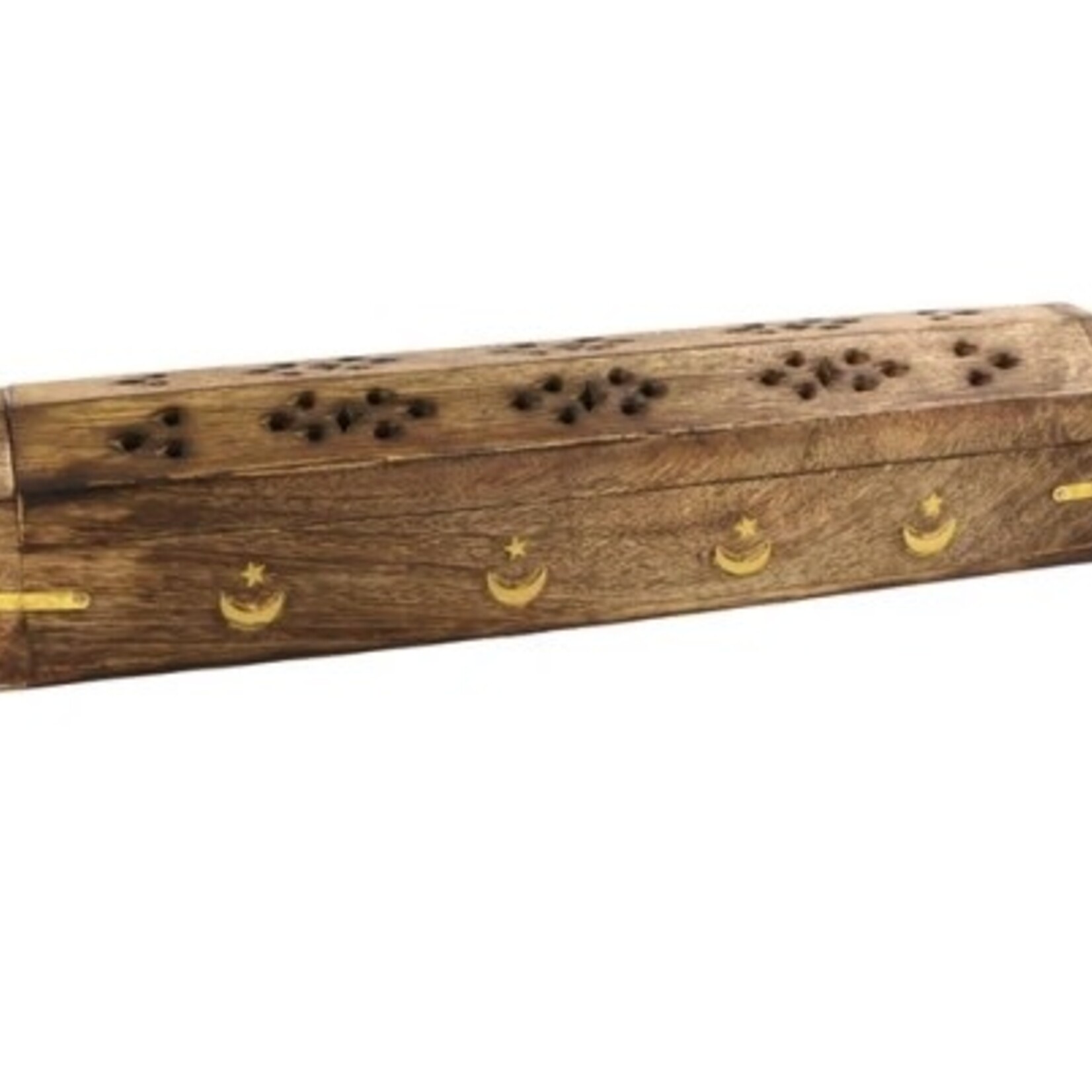 Faire INCENSE BURNER WOODEN COFFIN BOX CELESTIAL