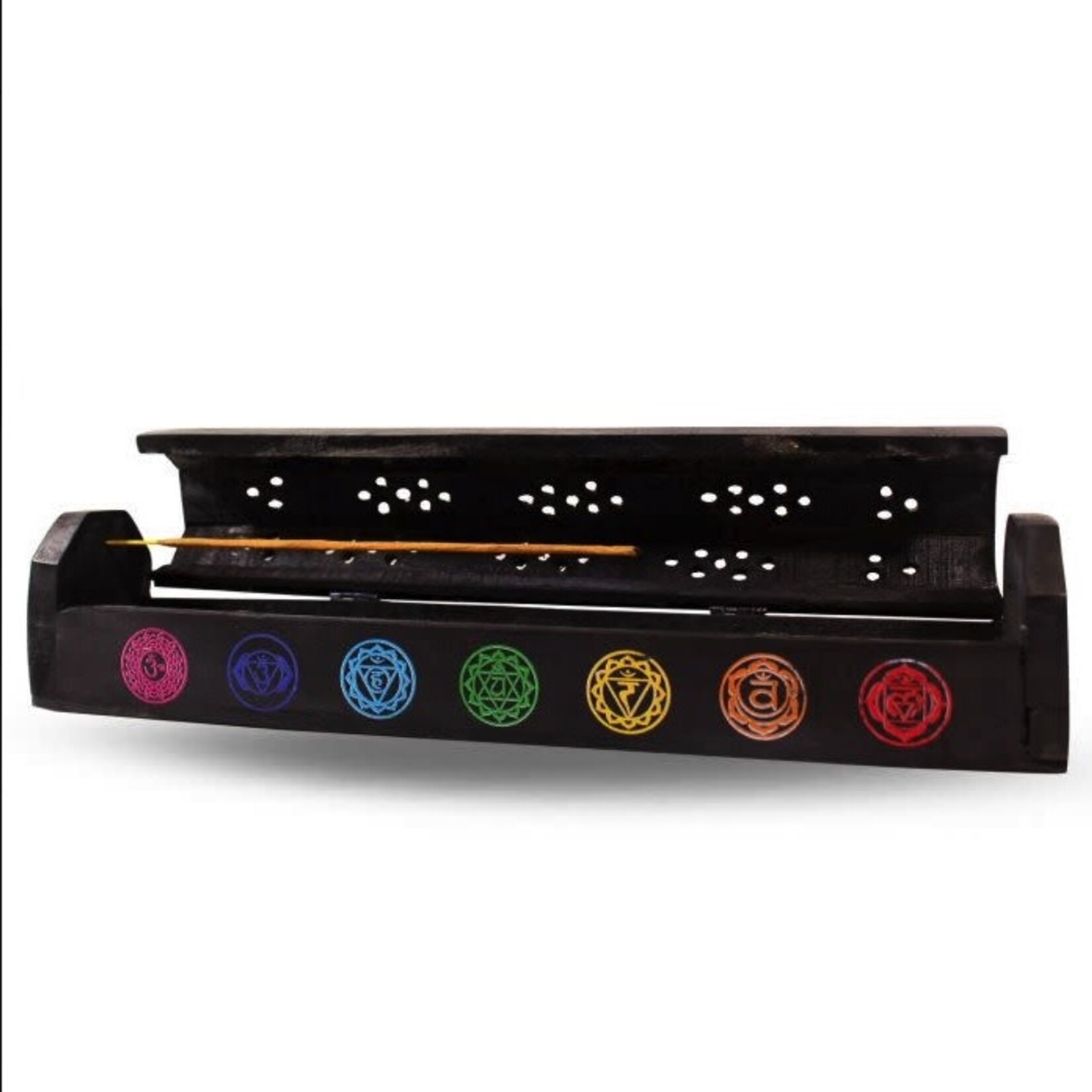 Faire INCENSE BURNER WOODEN COFFIN BOX CHAKRA