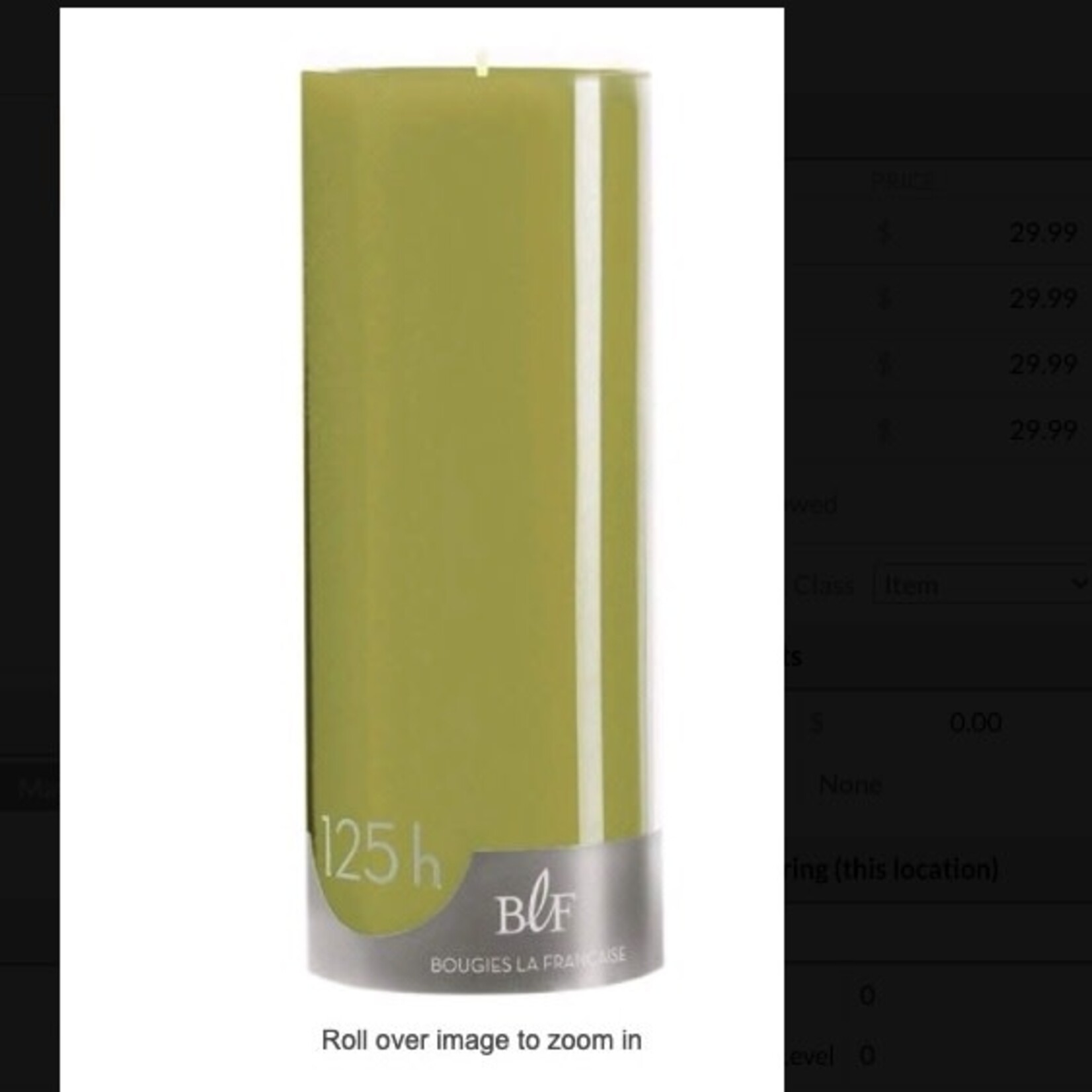 Bougie La Francaise BLF Candle Oliven Green 125hr