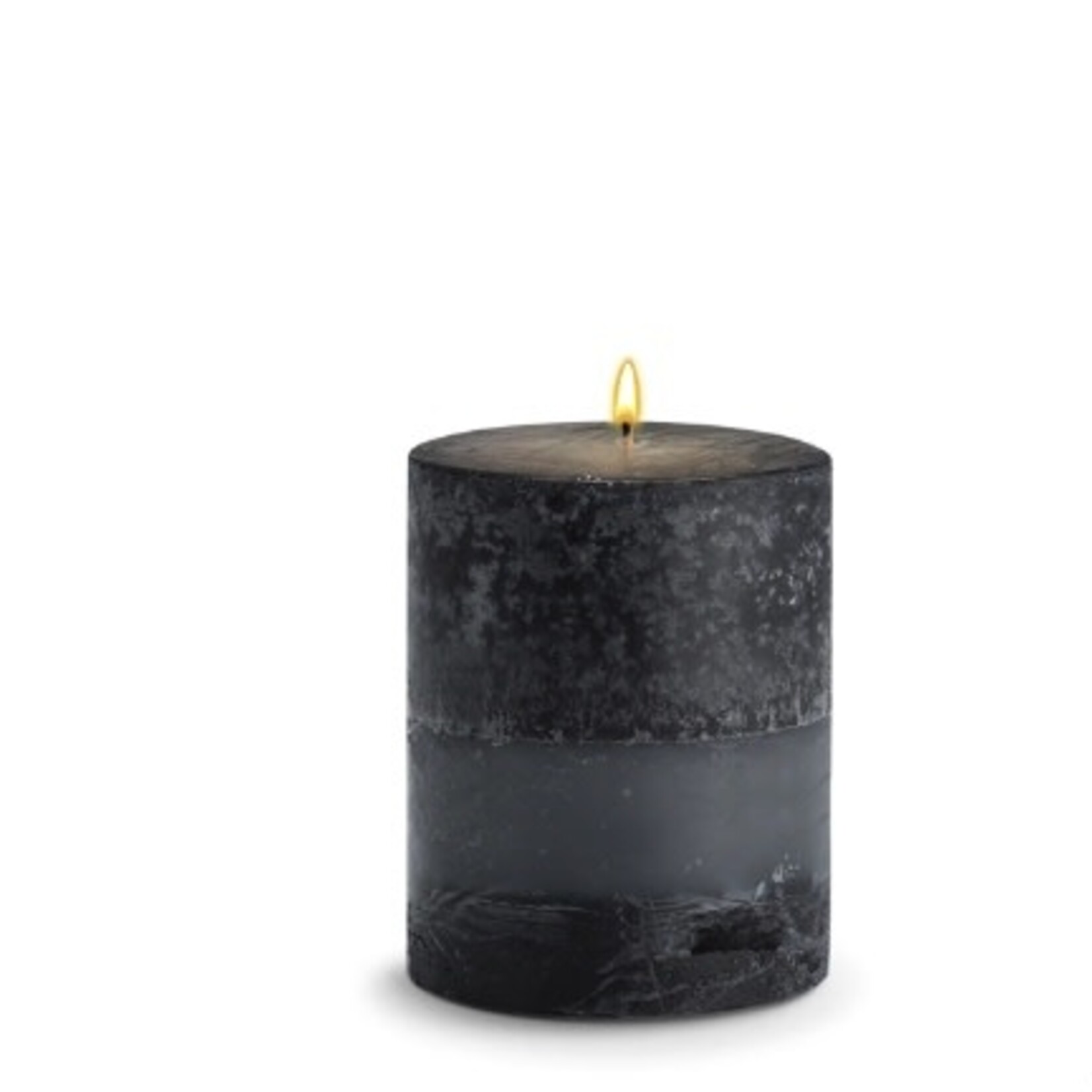STONE CANDLES STONE PILLAR CANDLE 4X5 BLACK BAMBOO