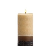 STONE CANDLES STONE PILLAR CANDLES 4.5X9 SQ PEONY PLUM CUCUMBER