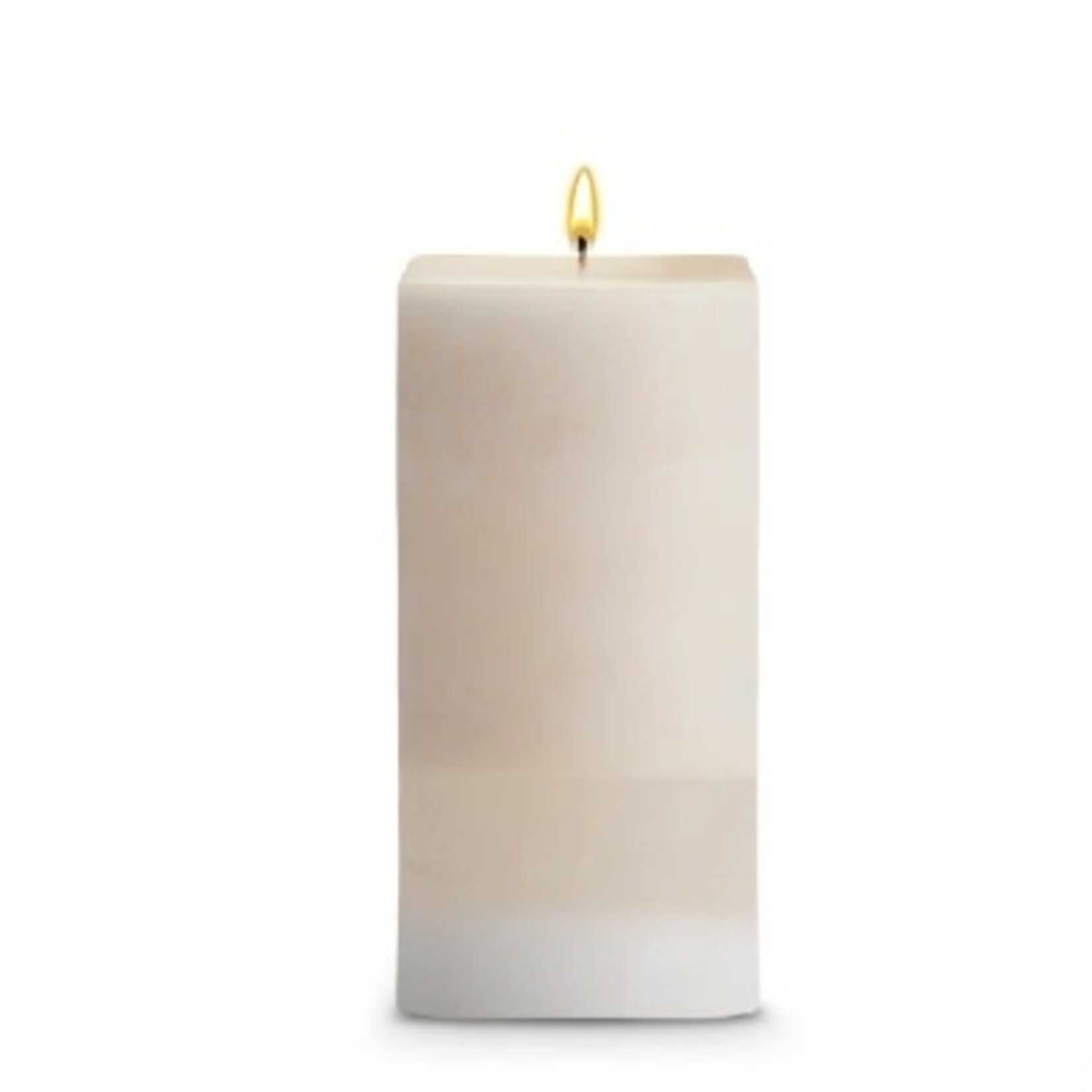STONE CANDLES TONE PILLAR CANDLES 4.5X9 SQ AMBER ROSE