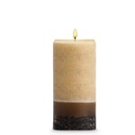 STONE CANDLES STONE PILLAR CANDLE 3X6 PEONY PLUM CUCUMBER SQ
