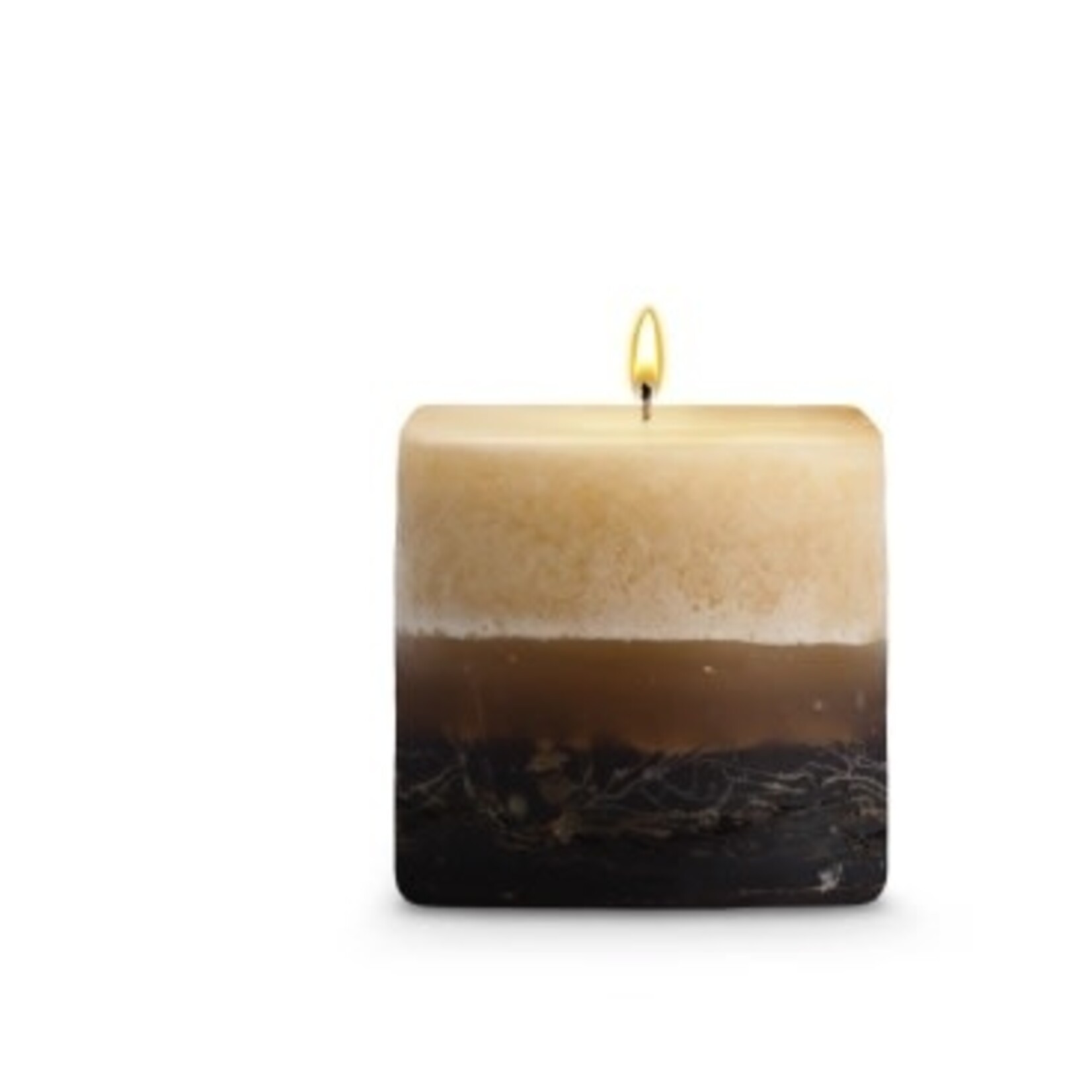 STONE CANDLES Stone Pillar Candle 3x3 Peony Plum Cucumber SQ