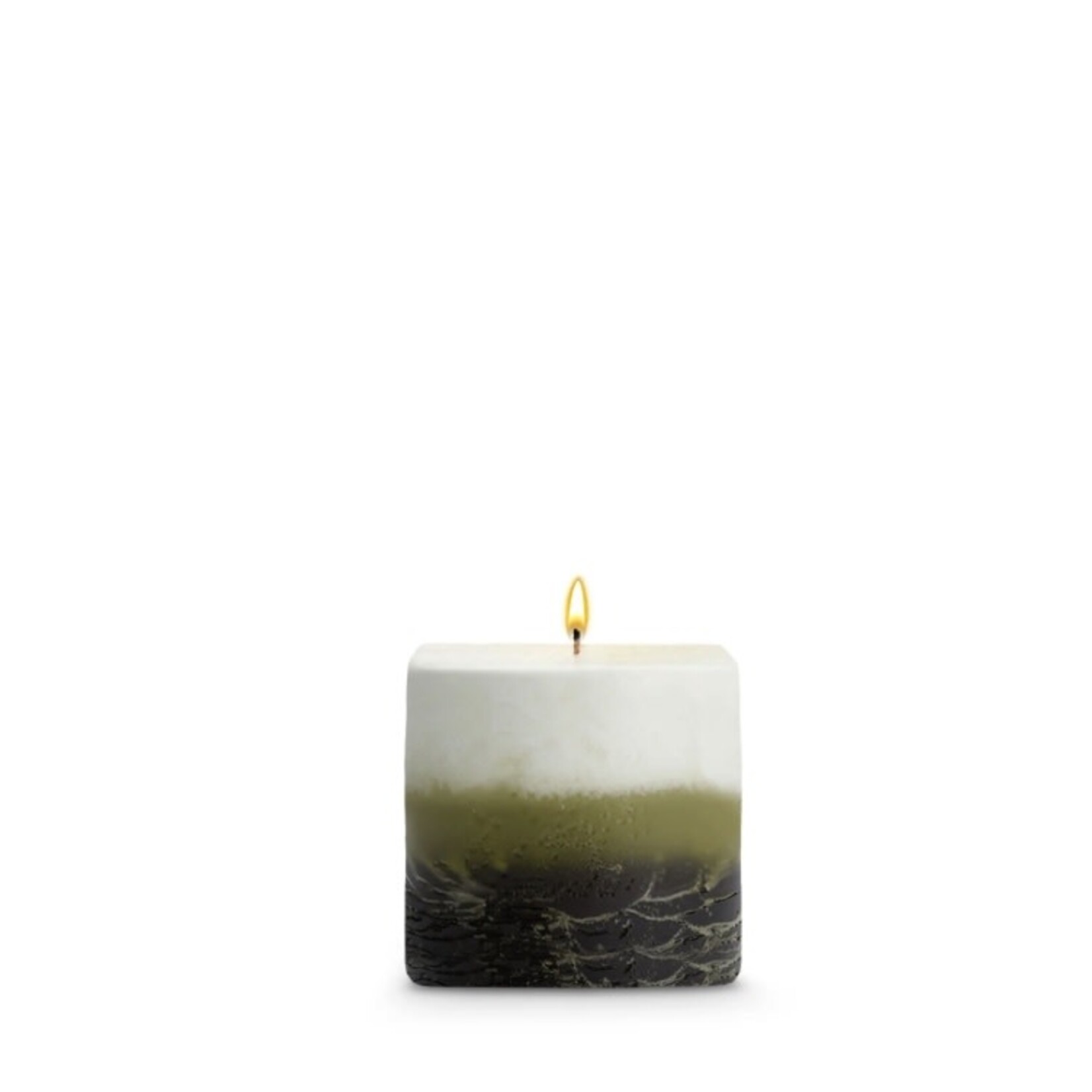 STONE CANDLES STONE PILLAR CANDLE 3X3 SQ