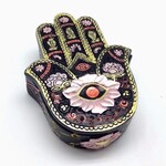 Faire Hamsa Hand Box Black & White