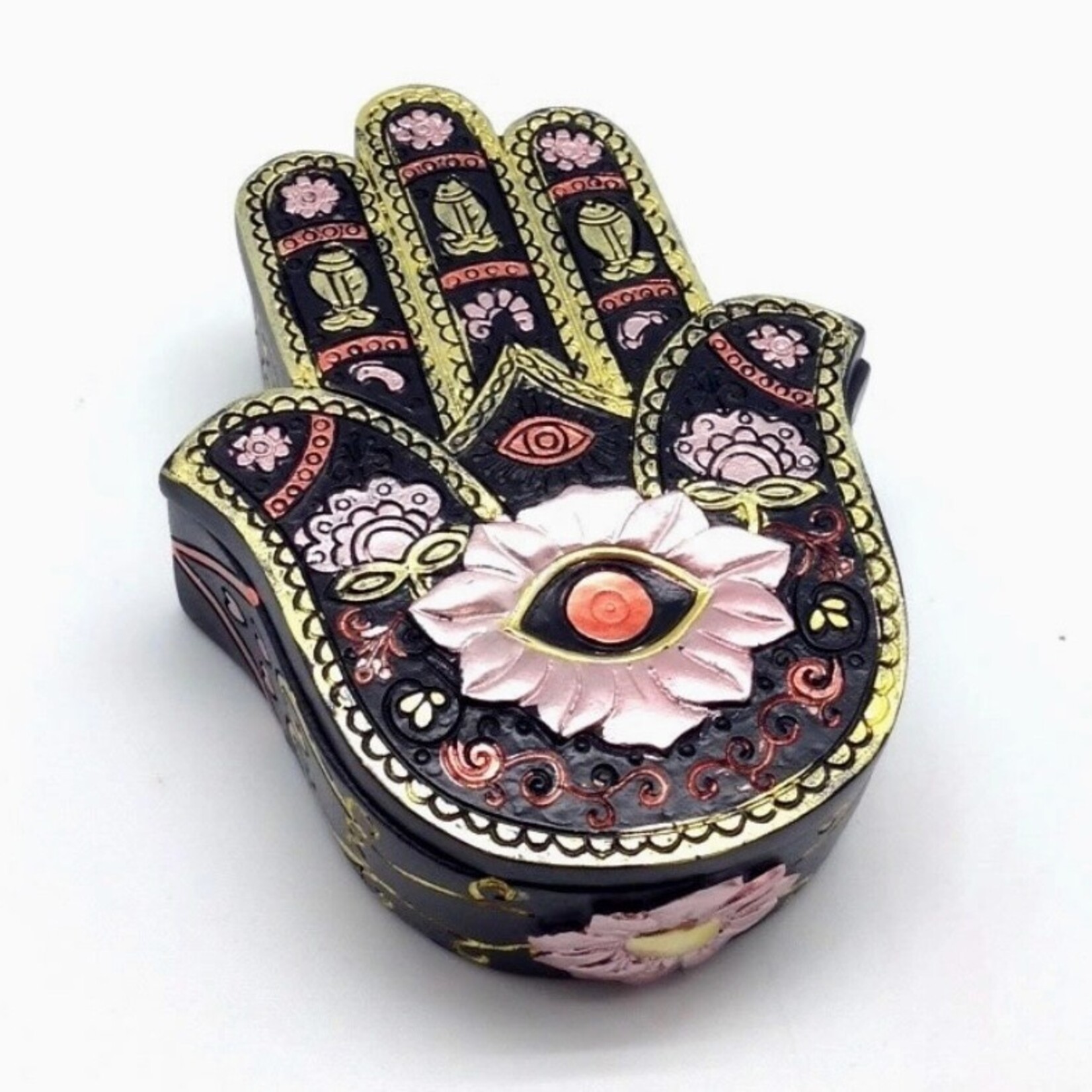 Faire Hamsa Hand Box Black & White