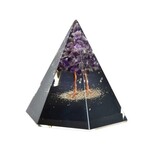 Faire Six Sided Tree of Life Orgonite Pyramid Small