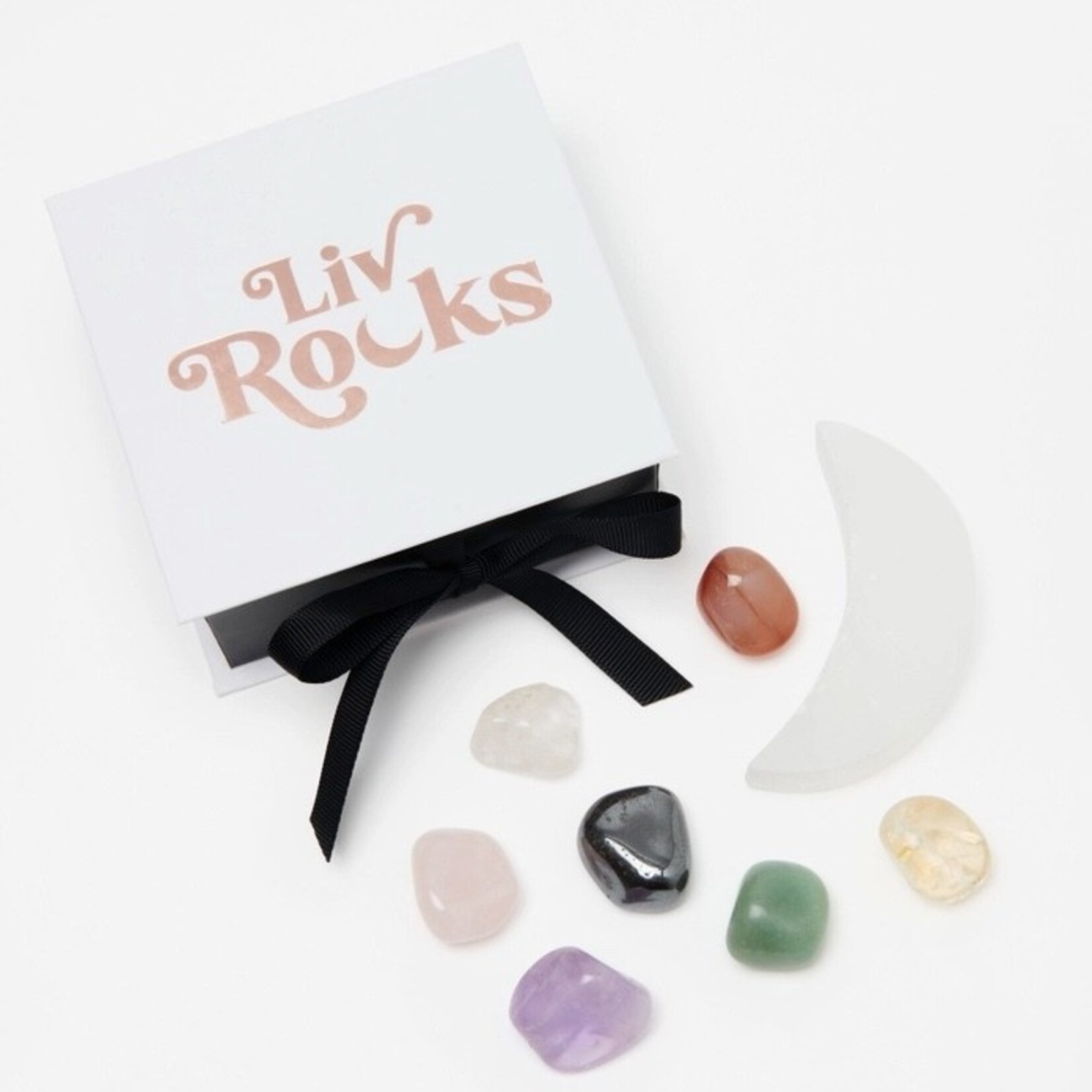 Liv Rocks Liv Rocks-Selenite Moon + Chakra Stones Gift Set