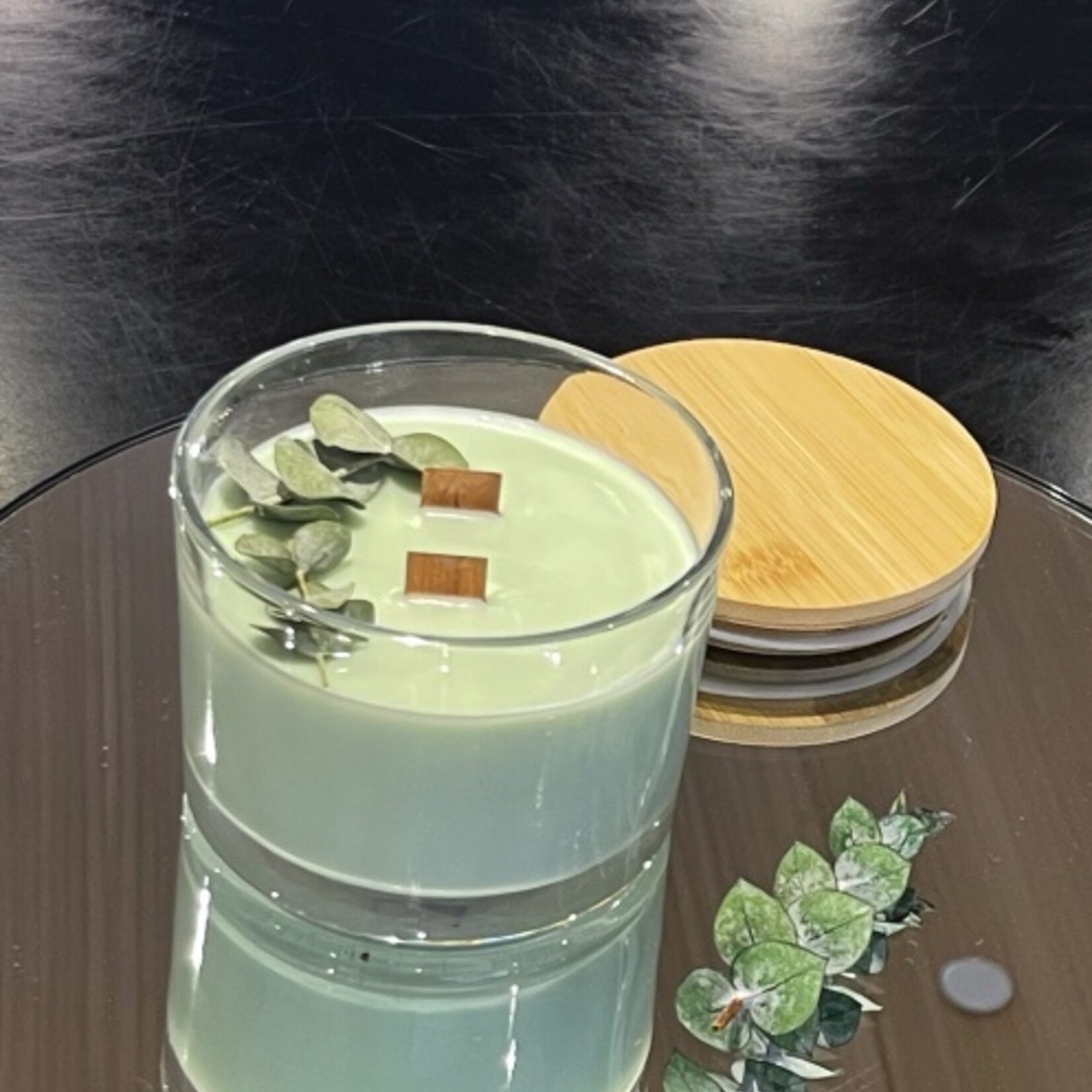 Candle Time Eucalyptus & Spearmint-Soy Wax & Two Wood Wicks Candle