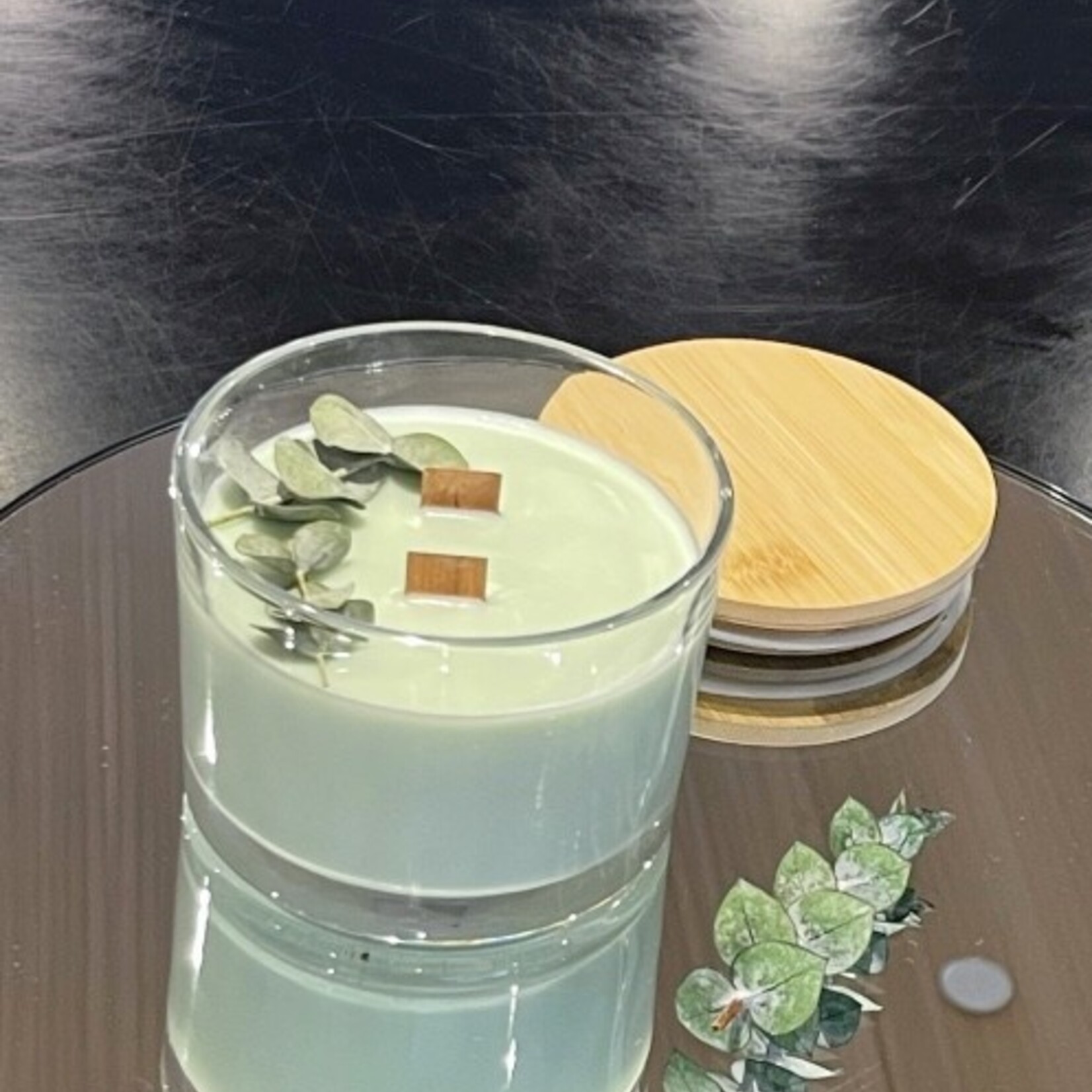 Candle Time Eucalyptus & Spearmint-Soy Wax & Two Wood Wicks Candle