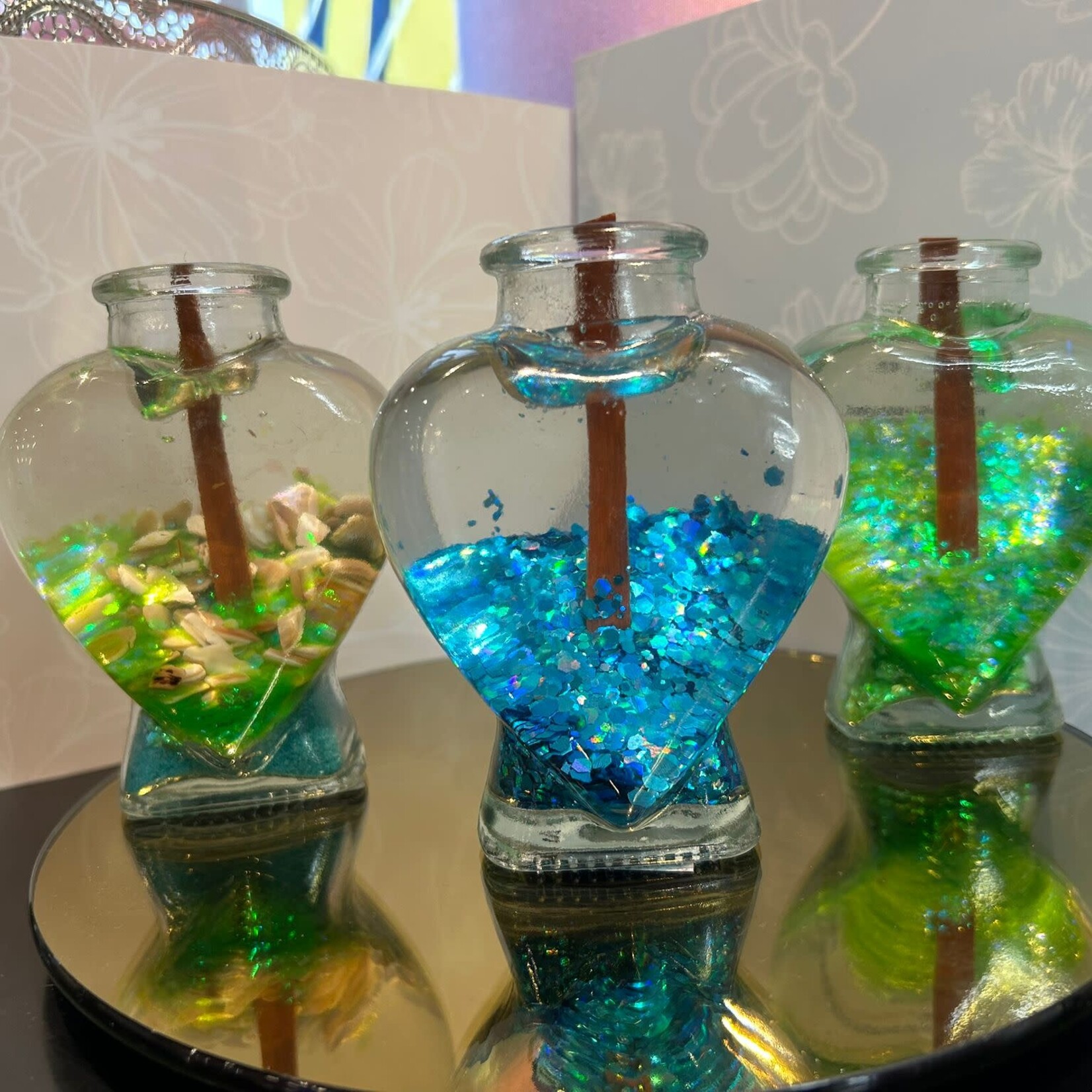 Candle Time Ocean Serenity Woodwick, Heart-Shaped. Aqua