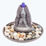 Faire Backflow Burner Buddha Sitting On A Leaf