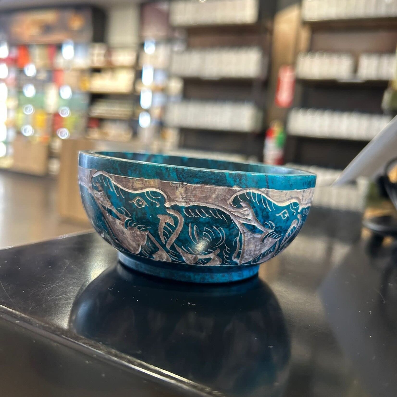 Faire Elephant Hand Carved Stone Smudge Bowl
