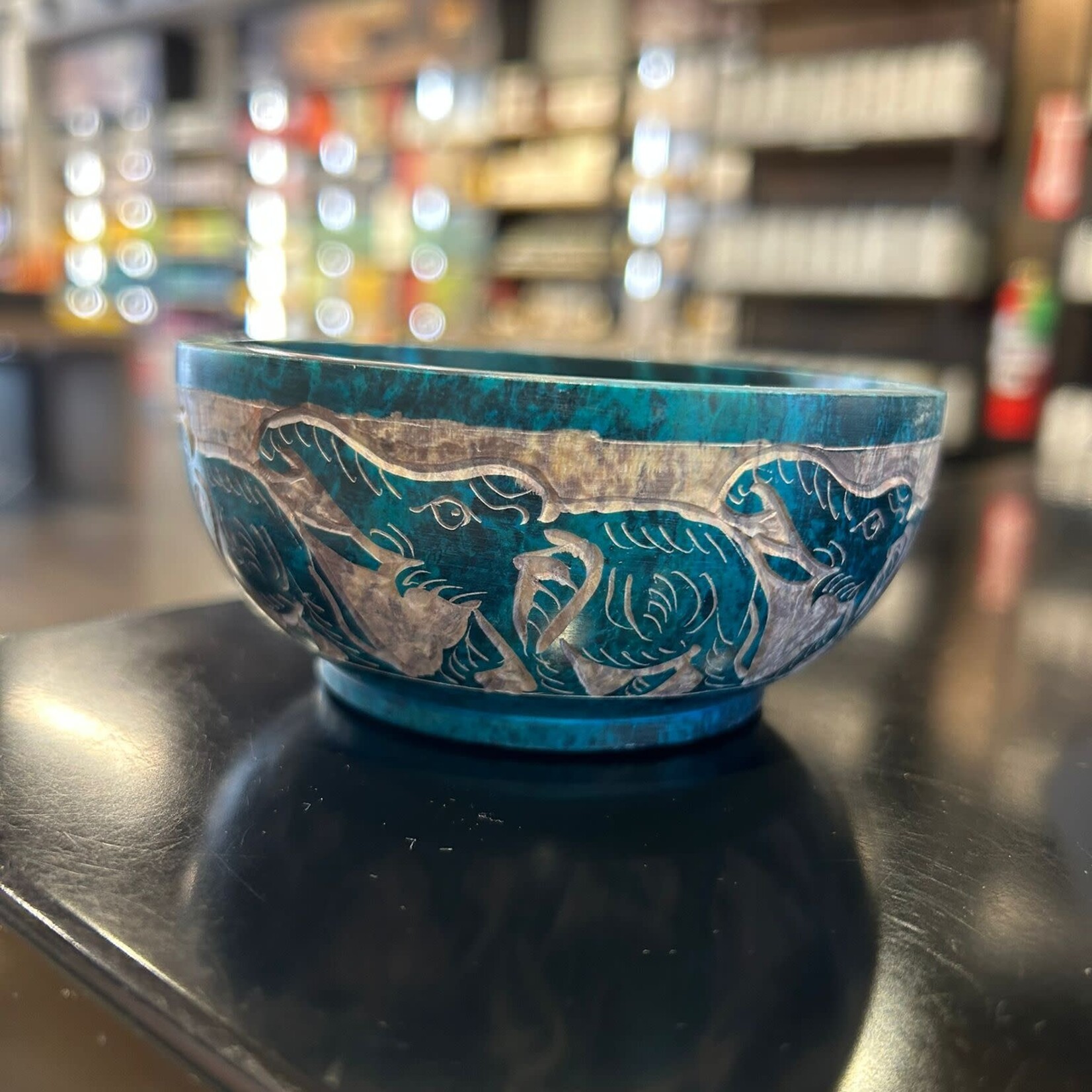 Faire Elephant Hand Carved Stone Smudge Bowl