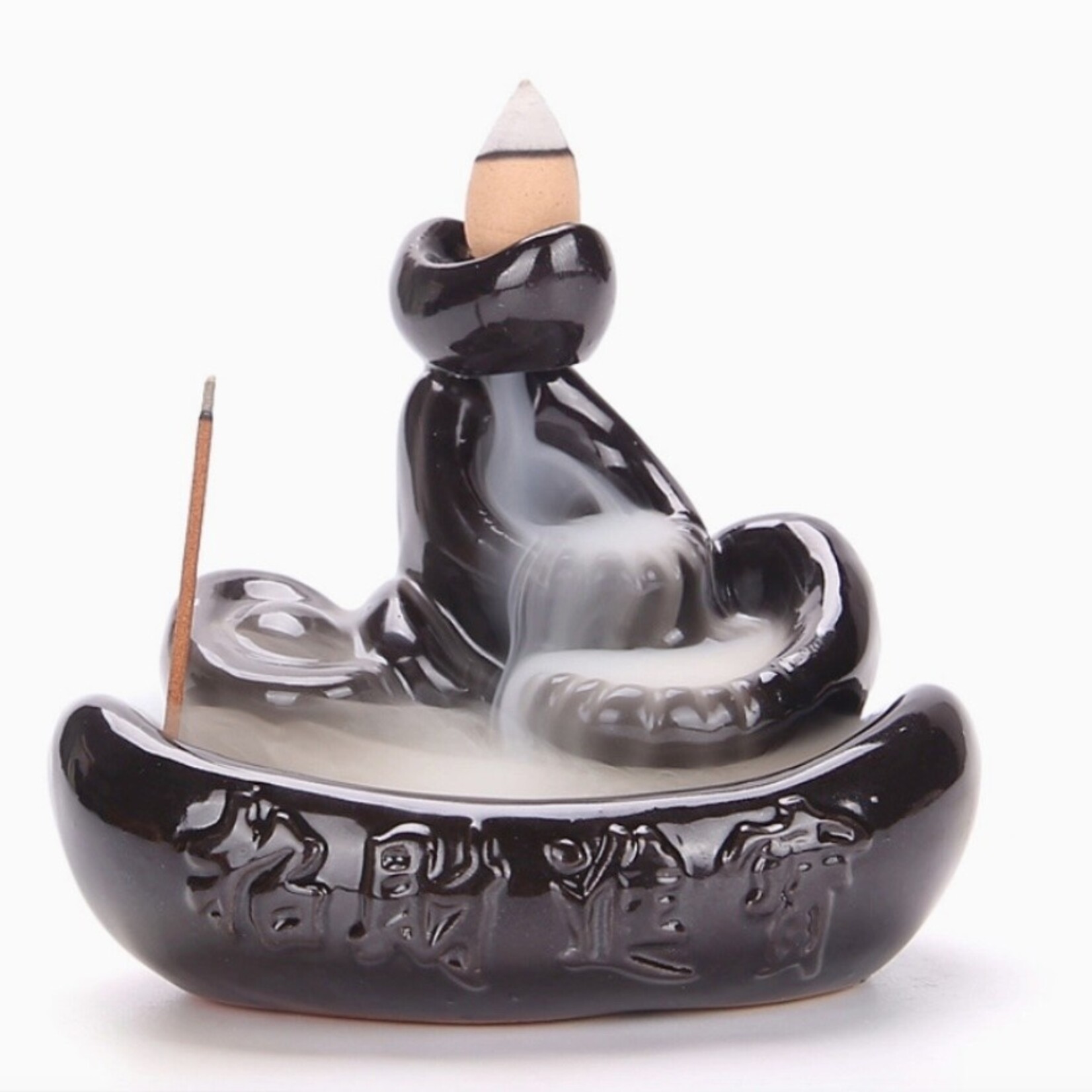 Faire Ceramic Backflow Burner + Incense Holder: Dragon Falls