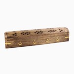 Faire Hand Carved Wooden Incense Burner Box -