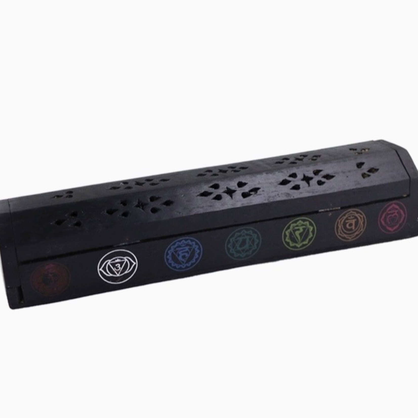Faire Hand Carved Wooden Incense Burner Box -