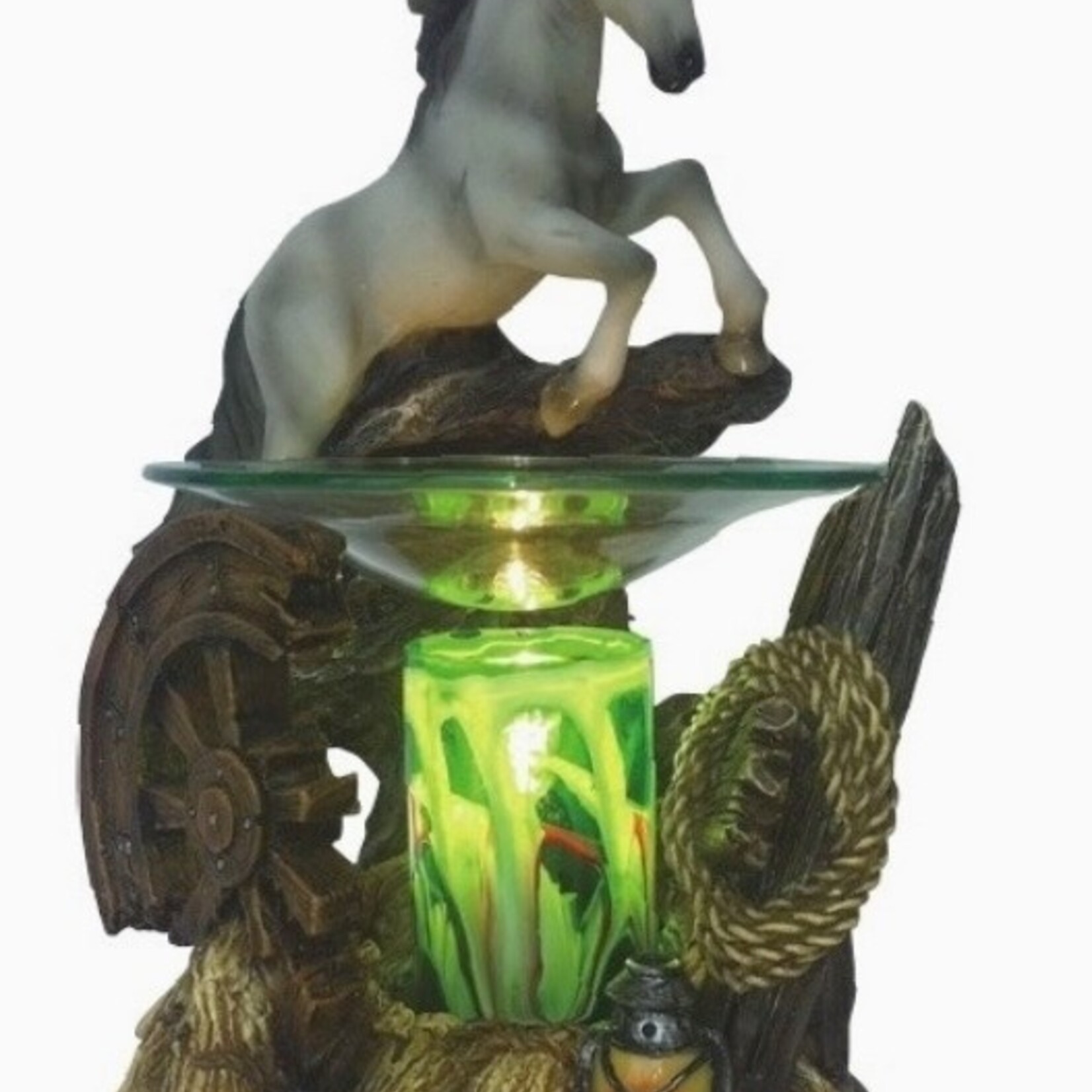 Faire White Horse Poly Resin