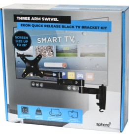 SPHERE SPHERE Ekon Quick Release Black TV Bracket Kit - Three Arm Swivel