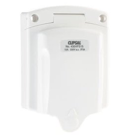 CLIPSAL POWER INLET SOCKET 15A IN WHITE .IL15