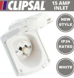 CLIPSAL POWER INLET NEW STYLE WHITE, 435VFS15AMP