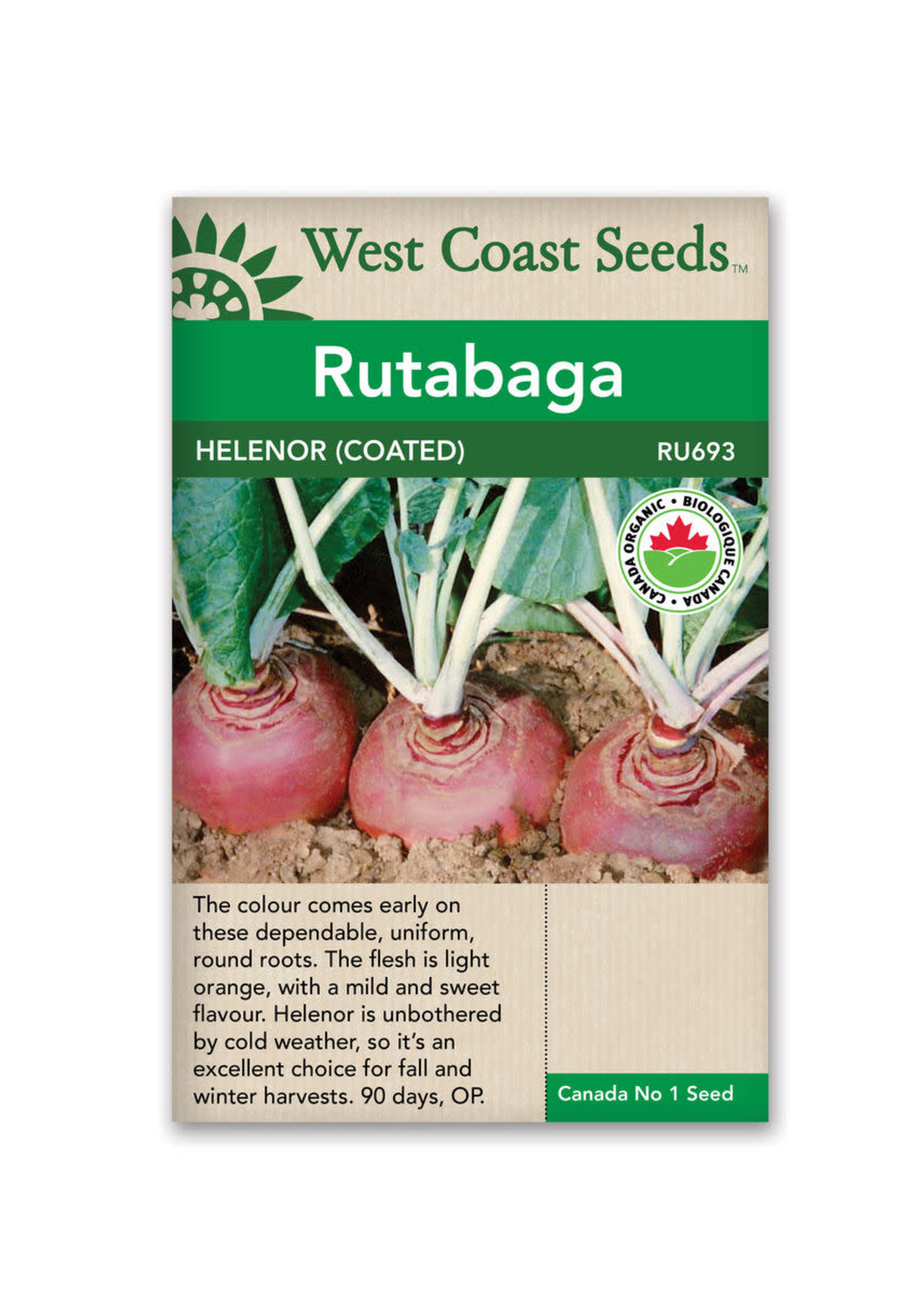 West Coast Seeds Helenor Rutabaga Certified Organic (Coated)